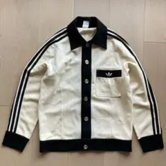 希少　adidas　西ドイツ製　メタルボタン　ニットジャケット　ジャージ 70-80s Vintage adidas Metal Button Knit Jacket