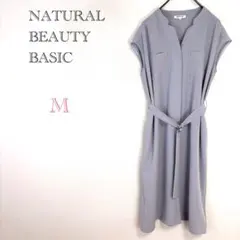 ▼ナチュラルビューティーベーシック【M】膝丈ノースリーブワンピース キレイ目