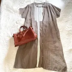 UNIVERSAL TISSU ⭐︎リネン100⭐︎半袖⭐︎シャツワンピース⭐︎レースのサムネイル