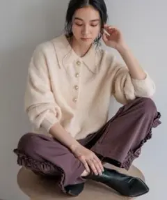 【タグ付き・美品】LOWRYS FARM ポロニットプルオーバーLS