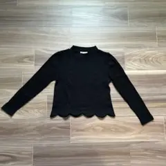 MAJESTIC LEGON ブラック リブハイネックニット S ショート丈