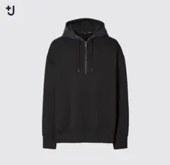 UNIQLO +Jドライスウェットハーフジップパーカー（長袖）ブラック L