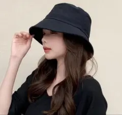 レディース バケットハット 黒 UVカット つば広 夏用 帽子 日焼け防止 軽量