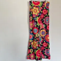 DEEP ROSE 花柄 ワイドパンツ ボトムス　カラフル
