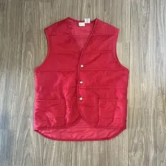 70s vintage USA製　 中綿 ベスト　レッド　M