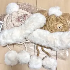 ダッフィー シェリーメイ 帽子 ニット帽 ファンキャップ ファー クリスマス