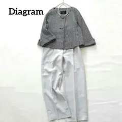 ダイアグラム　セットアップ　ツイードジャケット　千鳥格子　ワイドパンツ