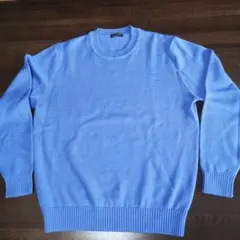 秋冬用　ARAMIS 青 ニットセーター 毛100% 日本製