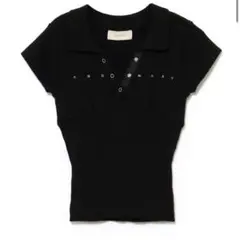 andmary アンドマリー Lindsay logo tops black