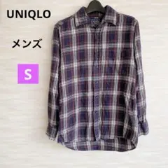 UNIQLO メンズ フランネルシャツ チェック 長袖シャツ S