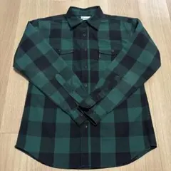 美品　Columbia 緑と黒のチェックネルシャツ Mサイズ
