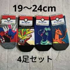 新品タグ付き★ポケモン キッズ ソックス 靴下 ４足セット リザードン