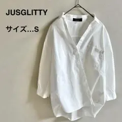 JUSGLITTY 2WAYシャツ S 1 白 スキッパー ゆったり 羽織りのサムネイル