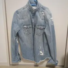ZARA　ザラ　デニムジャケット　ダメージ加工