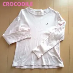 クロコダイル　CROCODILE 　ノーカラーブラウス　綿100%　ソフトピンクのサムネイル
