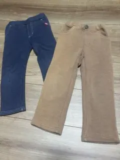 裏起毛パンツ２枚セット　100サイズ