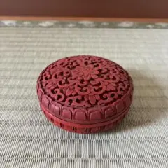 堆朱 棗 茶道具 彫刻 牡丹文様 - メルカリ