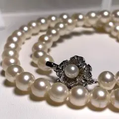テリ強✨】本真珠 ネックレス パール 8.2-8.5mm あこや ラウンド 