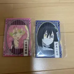 鬼滅の刃 伊黒小芭内 甘露寺蜜摛 スクエア 缶バッジ おばみつ