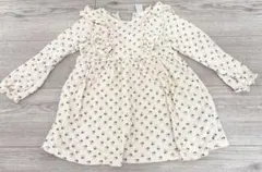 H&M 花柄　フリル付き　ワンピース 長袖　92㎝　2歳向け