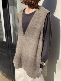 スピックアンドスパン リネンツイードベスト