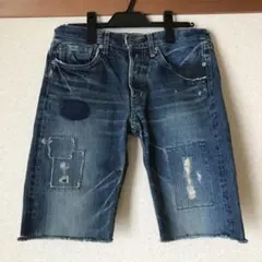 DMG ダメージ加工 ブルーデニムショートパンツのサムネイル