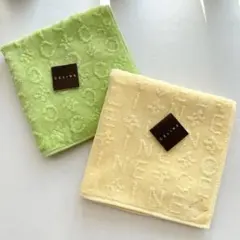 【 新品 未使用 】CELINE タオル ハンカチ 2枚 セット ロゴ 刺繍 ⑤