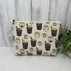文庫本ポーチ　しろくまカフェ　ハンドメイド　マルチポーチ