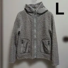 Burette Club Lサイズ ボアジャケット フード付き グレー