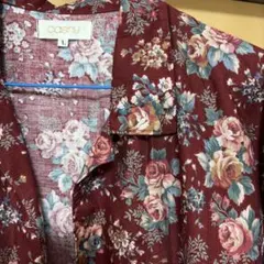cashy 花柄 ロング シャツワンピース 長袖