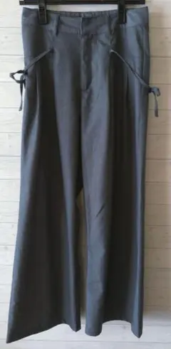 ★【値下げ】グレイル GRL グレー サイドリボン ワイドパンツ L