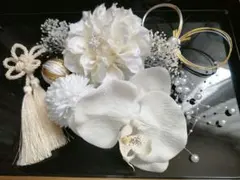 和装振袖白無垢成人式結婚式等に白い髪飾り