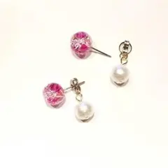 1711.スワロフスキー パールバックキャッチ レジンピアス♡