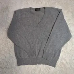 100%PURE カシミヤ Vネック ニット グレー ノーブランド XL