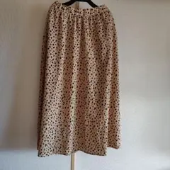 ヒョウ柄 ベージュ ロングスカート