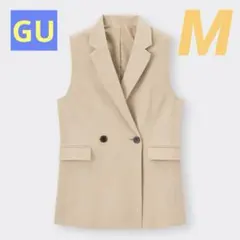 【GU】テーラードダブルベストZ ベージュ Mサイズ