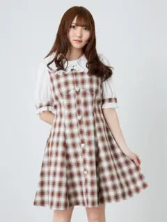 アンクルージュ ハートボタンチェックワンピースのサムネイル