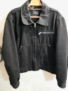 ZARA ブラック ワークジャケット - メルカリ