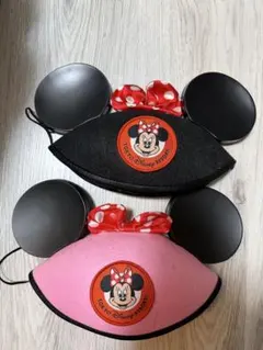 ミニーちゃん イヤーハット ピンク ブラック 黒 セット売り