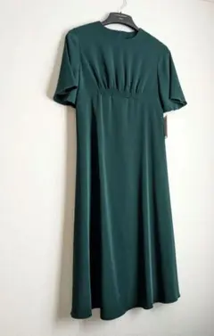 新品　ミラオーウェン サイズ0 　無地　半袖 ワンピース　緑　グリーン