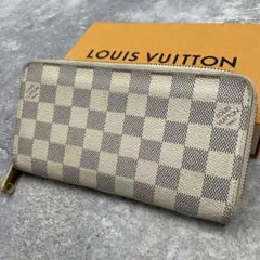【微美品】ルイヴィトン　長財布　ダミエアズール　ジッピー　白　レザーのサムネイル