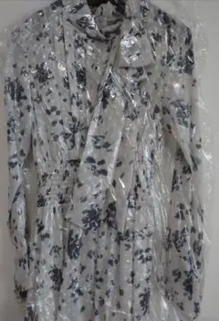 花柄 長袖シャツワンピース 中古