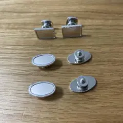 シルバー 色カフリンクス 2個セット