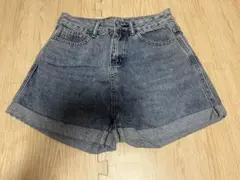 grl ロールアップヘムハイウエストデニムショートパンツ　at1496