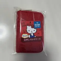 Hello Kitty 型押しマルチケース 赤