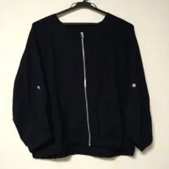 ジッパーブルゾン ネイビーブラック