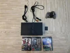 PlayStation 2本体とコントローラー1個、メモリーカード1枚等付き。
