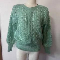 【vintage】CADORNA モヘア調 バルーン袖 リブ ニットセーター