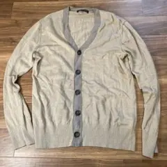 バナナリパブリック 麻100% ニットカーディガン M