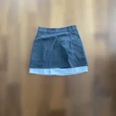 新品 H&M レイヤード風 ミニスカート グレー プリーツ プレッピー 春夏
